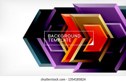 Pfeil-geometrischer abstrakter Hintergrund, richtungsweisender Hintergrund, Vektorgrafik