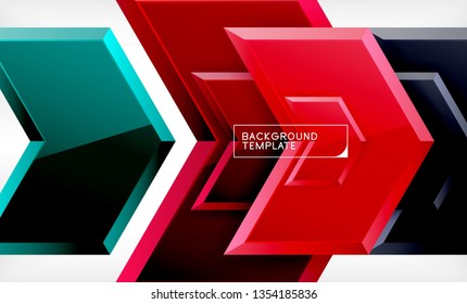 Fondo abstracto geométrico de flecha, concepto de papel tapiz direccional, ilustración vectorial