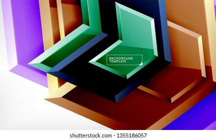 Arrow geometrical abstract background, directional wallpaper concept, vector illustration