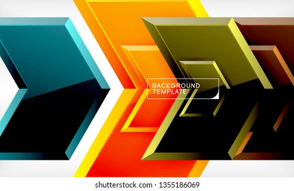 Arrow geometrical abstract background, directional wallpaper concept, vector illustration