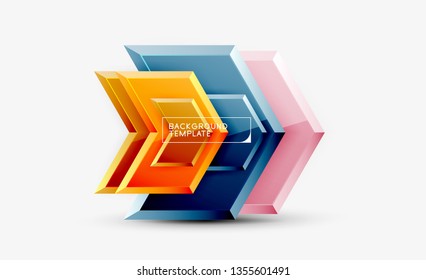 Arrow geometrical abstract background, directional wallpaper concept, vector illustration
