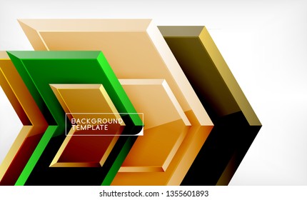 Fondo abstracto geométrico de flecha, concepto de papel tapiz direccional, ilustración vectorial