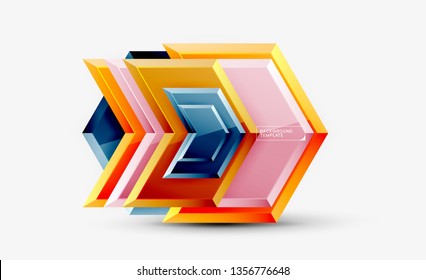 Arrow geometrical abstract background, directional wallpaper concept, vector illustration