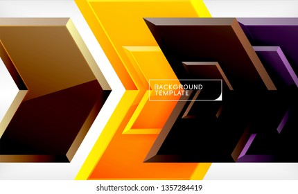 Arrow geometrical abstract background, directional wallpaper concept, vector illustration