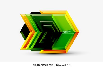 Arrow geometrical abstract background, directional wallpaper concept, vector illustration
