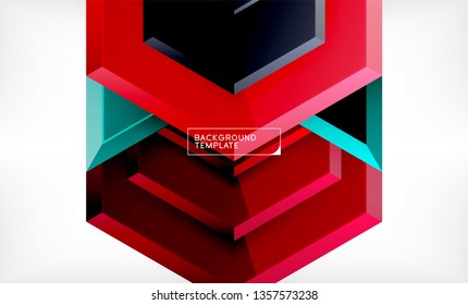 Arrow geometrical abstract background, directional wallpaper concept, vector illustration