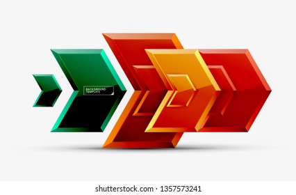 Arrow geometrical abstract background, directional wallpaper concept, vector illustration