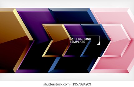 Fondo abstracto geométrico de flecha, concepto de papel tapiz direccional, ilustración vectorial