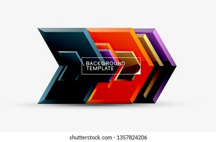 Arrow geometrical abstract background, directional wallpaper concept, vector illustration