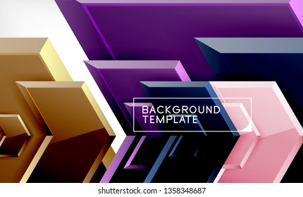 Fondo abstracto geométrico de flecha, concepto de papel tapiz direccional, ilustración vectorial