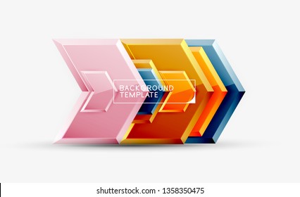Arrow geometrical abstract background, directional wallpaper concept, vector illustration