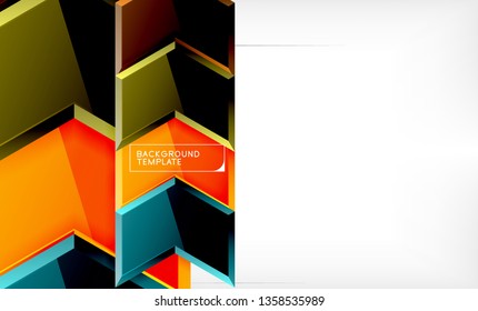 Fondo abstracto geométrico de flecha, concepto de papel tapiz direccional, ilustración vectorial