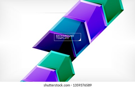 Pfeil-geometrischer abstrakter Hintergrund, richtungsweisender Hintergrund, Vektorgrafik