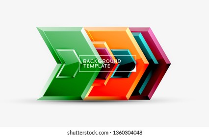 Fondo abstracto geométrico de flecha, concepto de papel tapiz direccional, ilustración vectorial