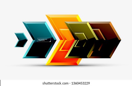 Arrow geometrical abstract background, directional wallpaper concept, vector illustration