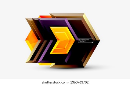 Arrow geometrical abstract background, directional wallpaper concept, vector illustration