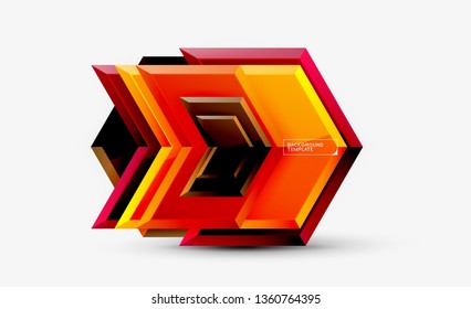 Fondo abstracto geométrico de flecha, concepto de papel tapiz direccional, ilustración vectorial