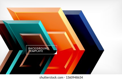 Fondo abstracto geométrico de flecha, concepto de papel tapiz direccional, ilustración vectorial