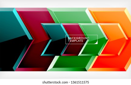 Arrow geometrical abstract background, directional wallpaper concept, vector illustration
