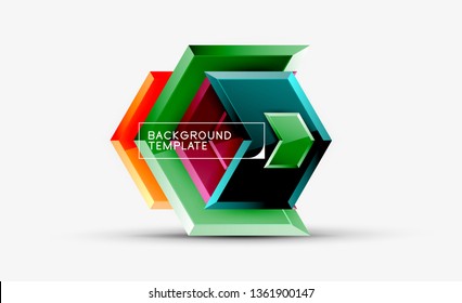 Arrow geometrical abstract background, directional wallpaper concept, vector illustration