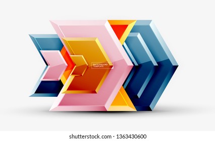 Pfeil-geometrischer abstrakter Hintergrund, richtungsweisender Hintergrund, Vektorgrafik
