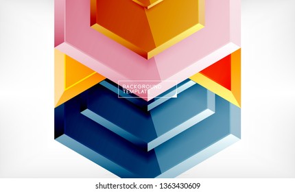 Arrow geometrical abstract background, directional wallpaper concept, vector illustration