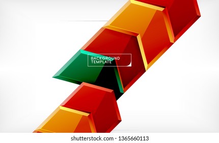 Fondo abstracto geométrico de flecha, concepto de papel tapiz direccional, ilustración vectorial
