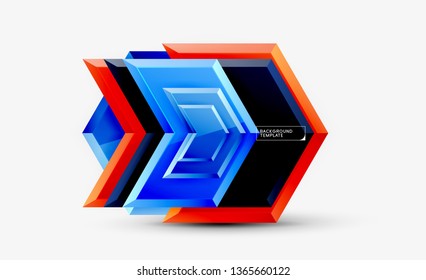 Fondo abstracto geométrico de flecha, concepto de papel tapiz direccional, ilustración vectorial