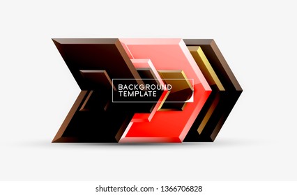 Arrow geometrical abstract background, directional wallpaper concept, vector illustration