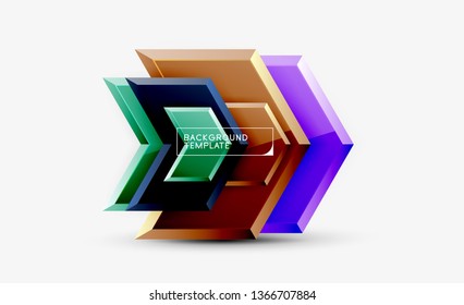 Arrow geometrical abstract background, directional wallpaper concept, vector illustration