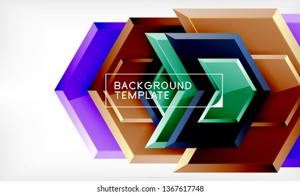 Fondo abstracto geométrico de flecha, concepto de papel tapiz direccional, ilustración vectorial