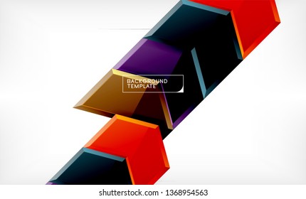 Fondo abstracto geométrico de flecha, concepto de papel tapiz direccional, ilustración vectorial