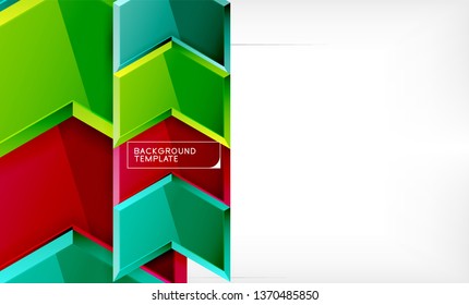 Pfeil-geometrischer abstrakter Hintergrund, richtungsweisender Hintergrund, Vektorgrafik