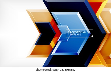 Fondo abstracto geométrico de flecha, concepto de papel tapiz direccional, ilustración vectorial