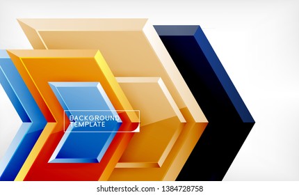 Pfeil-geometrischer abstrakter Hintergrund, richtungsweisender Hintergrund, Vektorgrafik