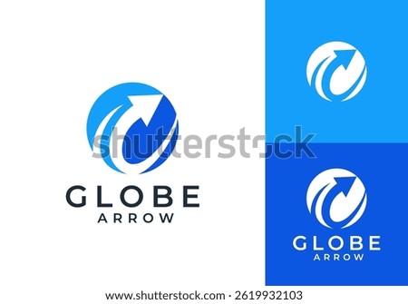 arrow global tech logo. growth, progress, connection vector design concept