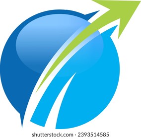 arrow globe destination vector logo