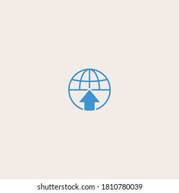 Plantilla de icono del logotipo de Globe de flecha Icono de diseño Ilustración del vector