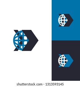 Arrow Globe Logo Inspiration Template