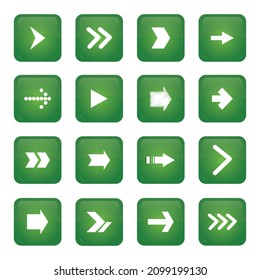 
vector de conjunto de iconos cuadrados brillante de flecha