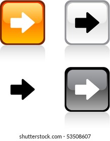 Arrow glossy square vibrant buttons.