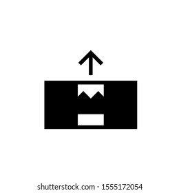 Arrow glyph icon black and white