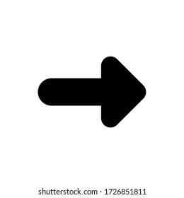 Arrow glyph icon design. Forward mark vector illustration. Black glyph on white background.