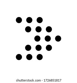 Diseño de iconos de glifo de flecha. Ilustración vectorial de marca de avance. Glifo negro sobre fondo blanco.