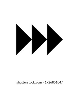 Arrow glyph icon design. Forward mark vector illustration. Black glyph on white background.