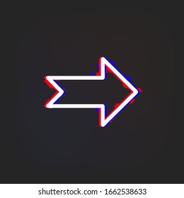 Arrow glytch icon. Simple thin line, outline vector of web icons for ui and ux, website or mobile application