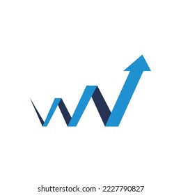 arrow go up logo icon template
