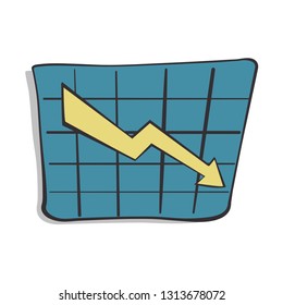 Arrow Going Down, Declining, Business Concept, Chart