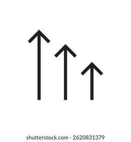 arrow going up graph icon editable outline stroke vector eps