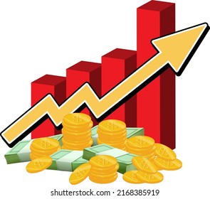 Ilustración de la barra roja hacia arriba